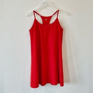 Sleeveless PowerSoft Performance Racer-Back Mini Swing Red Dress